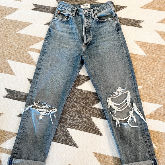 Agolde 90’s Pinch Waist high rise straight leg jeans in backdrop size 24 NWOT - Picture 3 of 6